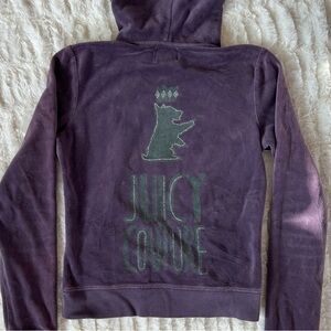 Y2K Vintage Juicy Couture Velour Zip Up Hoodie Purple